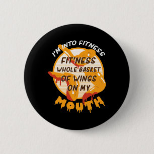 Grappig ik ben in fitness vleugels Kippenvleugel e Ronde Button 5,7 Cm