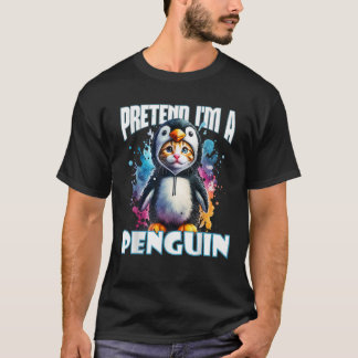 Grappig Ik ben Kat Doe Een Pinguïn Halloween Kostu T-shirt