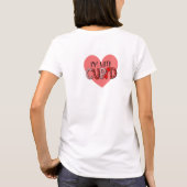 Grappig ik ben met Cupido Red Fancy Script Pink He T-shirt (Achterkant)