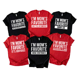 grappig ik ben moeders favoriete zoon dochter broe t-shirt