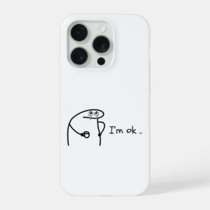 Grappig Ik Ben Ok Cartoon Stickman Hoesje Chagrijn iPhone 15 Pro Case
