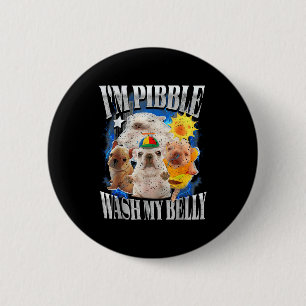 Grappig Ik Ben Pibble Hond Puppies Was Mijn Buik S Ronde Button 5,7 Cm