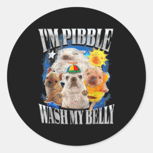 Grappig Ik Ben Pibble Hond Puppies Was Mijn Buik S Ronde Sticker