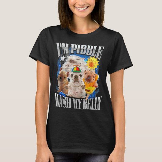 Grappig Ik Ben Pibble Hond Puppy Was Mijn Buik Sch T-shirt (Voorkant)