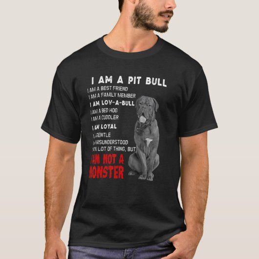 Grappig Ik Ben Pit Bull Ik Ben Liefde Een Stier Ik T-shirt (Voorkant)
