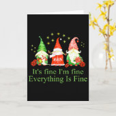 Grappig ik ben prima alles is prima kabouter kerst kaart (Gele Bloem)