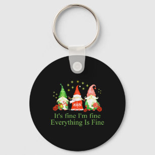 Grappig ik ben prima alles is prima kabouter kerst sleutelhanger