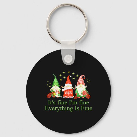 Grappig ik ben prima alles is prima kabouter kerst sleutelhanger (Voorkant)