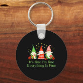 Grappig ik ben prima alles is prima kabouter kerst sleutelhanger (Voorkant)