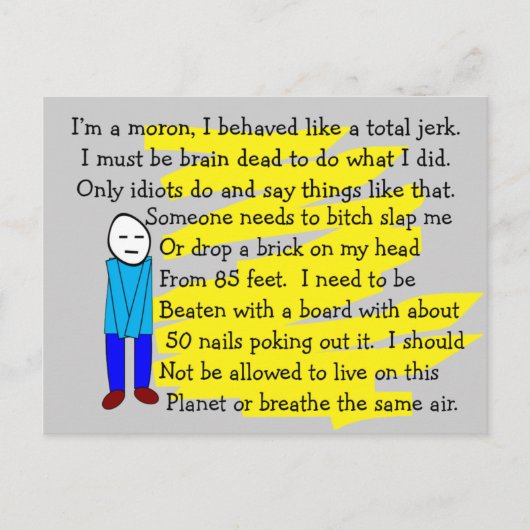 Grappig "Ik ben Sorry" Kaarten en Sleutelhangers (Voorkant)