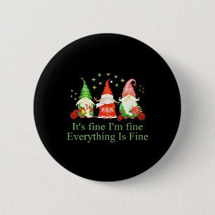 Grappig Ik Ga Leuk Alles Is Goed Kabouter Kerst Ronde Button 5,7 Cm