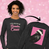 Grappig ik geloof dat Santa Caws Kerstmis met lang Tri-Blend Shirt