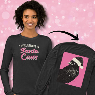 Grappig ik geloof dat Santa Caws Kerstmis met lang Tri-Blend Shirt
