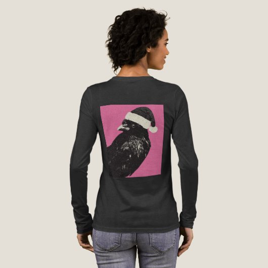 Grappig ik geloof dat Santa Caws Kerstmis met lang Tri-Blend Shirt (Achterkant)