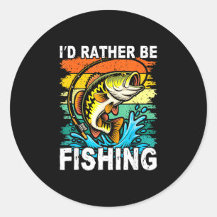 Grappig, ik ging liever op baars vissen ronde sticker