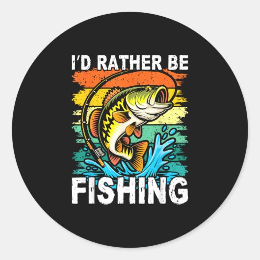 Grappig, ik ging liever op baars vissen ronde sticker (Voorkant)