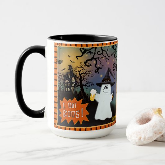 Grappig Ik Got Boos Ghost Leuke Spooky Coffee Mok (Met donut)