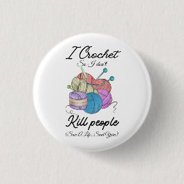 Grappig Ik Haak Red Een Leven Garens Kunst Ronde Button 3,2 Cm