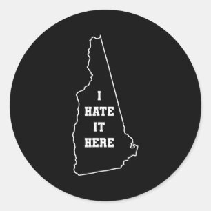 Grappig Ik Haat Het Hier New Hampshire Nh Staat Gr Ronde Sticker