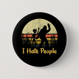 grappig ik haat mensen dames t-shirts ronde button 5,7 cm