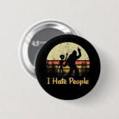 grappig ik haat mensen dames t-shirts ronde button 5,7 cm (Voorkant /achterkant)