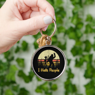 grappig ik haat mensen dames t-shirts sleutelhanger