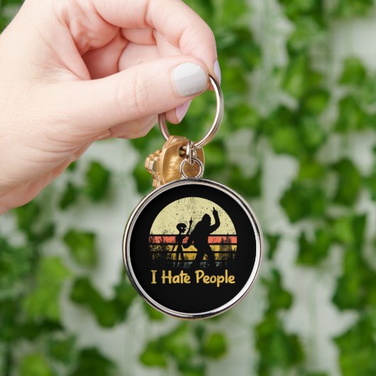 grappig ik haat mensen dames t-shirts sleutelhanger (Hand)
