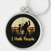 grappig ik haat mensen dames t-shirts sleutelhanger (Voorkant)
