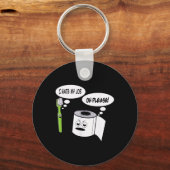 Grappig ik haat mijn baan tandenborstel toiletpapi sleutelhanger (Voorkant)