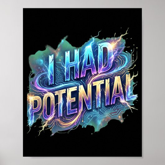 Grappig, ik had potentieel sarcastische retro humo poster (Voorkant)