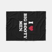 Grappig Ik (hart) hou van Big Booty Mannen Quote Fleece Deken (Voorkant (Horizontaal))