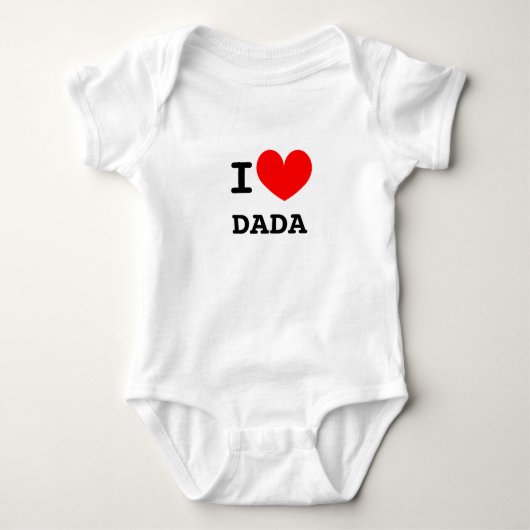 Grappig ik hart papa baby body | Kinderen humor Romper (Voorkant)