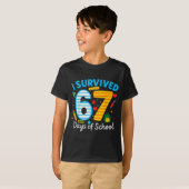 Grappig ik heb 67 dagen school overleefd leraar le t-shirt (Voorkant volledig)