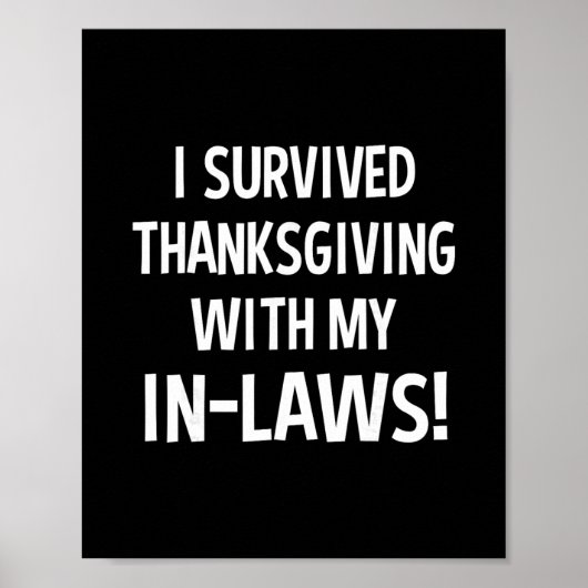 Grappig ik heb Thanksgiving overleefd met mijn sch Poster (Voorkant)