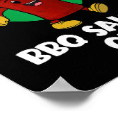 Grappig ik hou gewoon echt van bbq saus ok Cartoon Poster (Hoek)