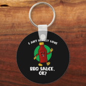 Grappig ik hou gewoon echt van bbq saus ok Cartoon Sleutelhanger (Voorkant)