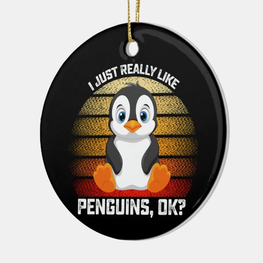 Grappig, ik hou gewoon echt van pinguïns OK Keramisch Ornament (Links)