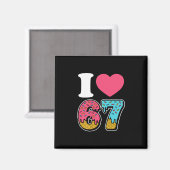Grappig Ik Hou Van 67 Ik Hart 67 Meme Ik Hou Van Z Magneet (Voorkant / Achterkant)