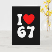 Grappig Ik Hou Van 67 Meme Liefhebber Slang Six Se Kaart (Gele Bloem)
