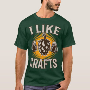 Grappig Ik hou van ambachten bier brouwen hop T-shirt