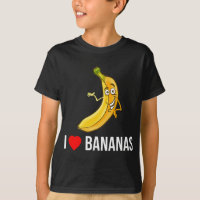 Grappig Ik hou van bananen hart banaan tropisch fr