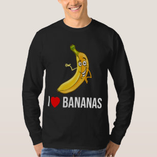 Grappig Ik hou van bananen hart banaan tropisch fr T-shirt