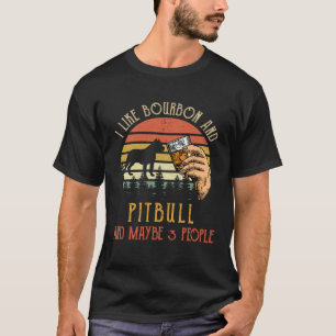 Grappig Ik Hou Van Bourbon En Pit bull Hond Missch T-shirt