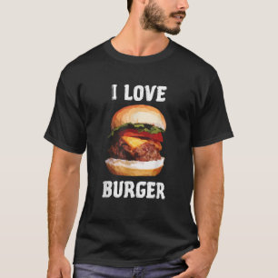Grappig Ik Hou Van Burger Fast Food Cadeau T-shirt