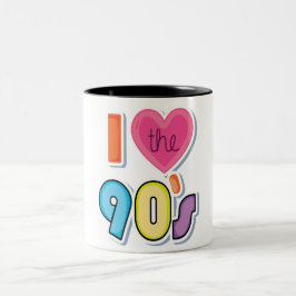 Grappig Ik Hou Van De 90's, 1990's Thema Feest Tweekleurige Koffiemok