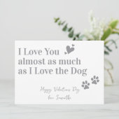 Grappig Ik hou van de hond huisdier Valentijnsdag Feestdagenkaart (Staand voorkant)