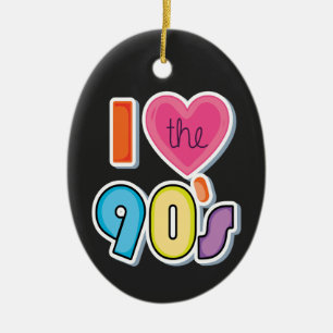 Grappig Ik hou van de jaren '90, 1990's Theme Part Keramisch Ornament