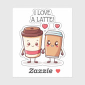 Grappig, ik hou van een latte sticker (Vel)