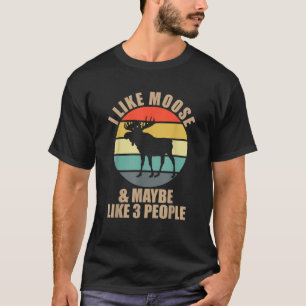Grappig Ik hou van eland Misschien als 3 mensen R T-shirt