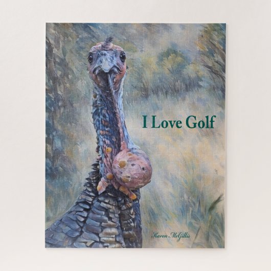 Grappig ik hou van golf wild kalkoen legpuzzel (Verticaal)